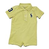 (ポロ ラルフローレン チルドレンズウェア)POLO RALPH LAUREN CHILDRENSWEAR ベビー 男の子 ショートオール Cotton Mesh Polo Shortall イエロー