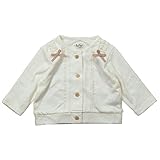 《秋冬春対応》(日本製) Pample Mousse(パンプルムース) ミニドビー接結長袖カーディガン 70cm/OW NO.DP-73205