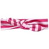 （イーエフイー）EFE ベビーヘッドバンド　ウサ耳ヘルド|伸縮性|ライン線柄　全5色 (白×ホットピンク) [並行輸入品]