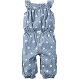 カーターズ Carter's/ ポルカドット シャンブレー ジャンプスーツ ブルー ロンパース半袖 9ヶ月【並行輸入】
