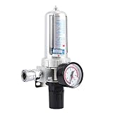 Wrightjp エアーレギュレーター ウォーターセパレーター 圧力計 付 圧縮調節と水分除去に レギュレーター付きエアーフィルター 1/4オスメスカプラー各１個付 水抜き