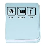 CafePress – RC飛行機 – スーパーソフトベビー毛布、新生児おくるみ ブルー 074415505425CD2