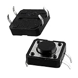uxcell タクトスイッチ プラスチック 金属 電気部品 プッシュボタンスイッチ 瞬時接触 12mm x 12mm x 5mm パネルPCB 10個入り