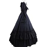 Amazon Co Jp ワンピース ロリータ メイド服 男女兼用 ドレス 赤 ロング丈 長袖 ステージ衣装 ゴシック 中世期 Lolita Dress 黒女性 Xl ホビー