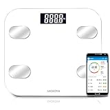 体重計 体組成計 体脂肪計 ヘルスメーター スマホ連動 USB充電式 bluetooth アプリと同期 体重/BMI/筋肉量/体水分率/体脂肪率/内臓脂肪レベル/骨量/基礎代謝量8項目測定可能 デジタル スマートスケール ボディスケール (ホワイト)