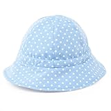笑顔でおでかけベビー帽子・ハット（日本製）　水玉（水色地に白ドット）　B20007