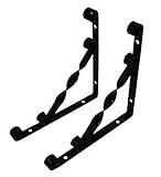 アンティーク アイアン 製 棚受け ブラケット 金具 2個 セット インテリア ブラック アイアン製 L型 (黒M)