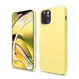 【elago】 iPhone12Pro / iPhone12 対応 ケース シリコン 携帯ケース 薄型 スリム ソフト カバー 耐衝撃 衝撃 吸収 指紋 防止 液体シリコン シンプル スマホケース [ iPhone12 Pro/iPhone 12 / アイフォン12プロ / アイフォン12 対応 ] SILICONE CASE イエロー