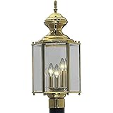 Progress Lighting P5432-10 Hexagonal Post Lantern with Clear Beveled Glass, Polished Brass [並行輸入品]