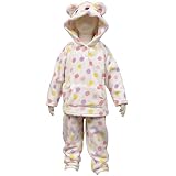 ガールズキッズパジャマ[CROISSANCE BEBE]フード付フリース上下セット|ルームウェア|パジャマ|着ぐるみ|女の子|女児|子供用 100cm ホワイト