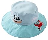 C-Princess ベビー 赤ちゃん 帽子 ハット サファリハット アドベンチャーハット つば広 子ども キッズ 女の子 カニ柄 かわいい 日よけ (52cm)