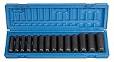 Grey Pneumatic Corp 1412MD 1/2'' Drive Deep Length Metric Set - 14 Piece [並行輸入品]