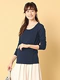 Angeliebe エンジェリーベ マタニティ 授乳口付き 綿混 やわらか フライス ラウンドネック Tシャツ 妊婦服 産前 産後 長袖 M ～ L ネイビー 22069 22069302