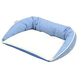 STYRIA 犬 猫 ベッド サマーツイード パイル ペットベッド シニア 老犬 老猫 介護 フラット マット 犬用ベッド 段差 洗える 春夏 夏 通年 おしゃれ ペット 小型犬 中型犬 (S, ブルー)