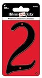 HIllman 841620 4-Inch Nail-On Black Die Cast Aluminum House Number 2 [並行輸入品]