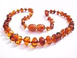 Certified Natural Batlic Amber Baby Teething Necklace - Cognac Baroque - *SCREW CLASP* *SAFETY KNOTT