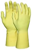 MCR Safety 5099E 10-1/2-Inch Industry Standard Grade Latex Canners Gloves with Scalloped Cuff, Amber