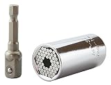Yuming 万能ソケットレンチ ユニバーサルソケット 2点セット 7～19mm,1/4～3/4インチ 電気ドリル アダプター/グリッパー/ドリルアダプター
