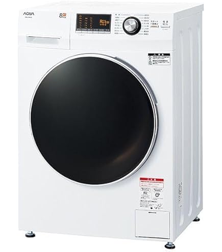 2022年製　AQUA　ドラム式全自動洗濯機 洗濯8kg　AQW-FV800E Amazon.co.jp: AQW-FV800E-W(ホワイト) ドラム式全自動洗濯機 左開き