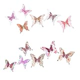 Roser Life Artificial Butterfly Clips Handmade Boho Decorations Pink (Pack of 12)【クリスマス】【ツリー】 [並行輸入品