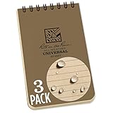 Rite in the Rain 耐候性トップスパイラルノート、3インチ x 5インチ、タンカバー、3パック (No.935T-3X)