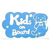 ブルー（青） 犬 ラブラドール 骨 Kids on board キッズオンボード ステッカー 窓ガラス用シールタイプ 車 戌 干支 動物