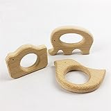 Mamimami Home 噛がため おしゃぶり ブナ 木製動物 3タイプ/6個/ゼント ベビーおもちゃ 知育玩具 DIY チュアブル ネックレス ガラガラ 噛固め カミカミ 出産祝い 新生児贈り物 