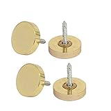 uxcell ガラスミラーネイル ビルボード広告 ゴールドトーン 25mmのキャップ直径 4個入り