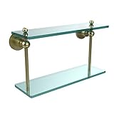 Allied Brass AP-2/16-SBR 16-Inch by 5-Inch Double Glass Shelf [並行輸入品]