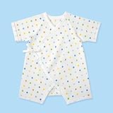 MIKIHOUSE FIRST(ミキハウスファースト)「抗菌・抗ウイルス加工」ピュアベール天使の肌着 水玉模様の天竺半袖コンビオール ６０ｃｍ,ブルー（15）