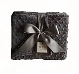MEG Original Charcoal Grey Minky Dot Baby Blanket 397 by MEG Original