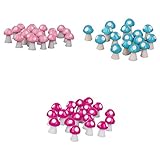 Flameer キノコ　各色20個　ミニチュア　盆栽　DIY　ガーデン　マイクロ風景　装飾　樹脂　カラフル - ピンクブルーレッド