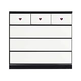 アルファタカバ かっこいい女性チェストシリーズ タバサチェスト 100cm幅4段 ホワイト(ハートパープル)