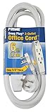 Prime Wire & Cable EC930706K 6-Foot 14/3 SJT 3-Outlet Office Cord, White [並行輸入品]
