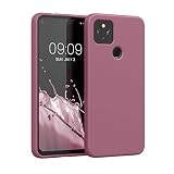 kwmobile スマホケース Google Pixel 4a 5G対応 ケース - 極薄 TPU シリコン マイクロファイバー ダークローズ