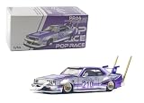 ダイキャストモデルカー ポップレース 1:64 日産スカイライン C210 海道レーサー 房ぞくスタイル パープル クローム シルバー 限定版 PR640107
