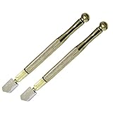 オイル式 アルミ柄 ガラスカッター　切断厚さ3-10mm　2個セット