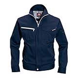 (BURTLE) バートル ポリエステル65%・綿35% 夏用作業服 作業着 長袖ブルゾン (生地薄め) (6081-ku)ネイビー　L