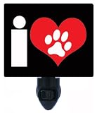 Night Light – I Heart My Paw – Love – 犬LED Night Light