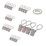 7thlake 24pcsシルバーメタルフッククリップHangingカーテンクリップハンガー