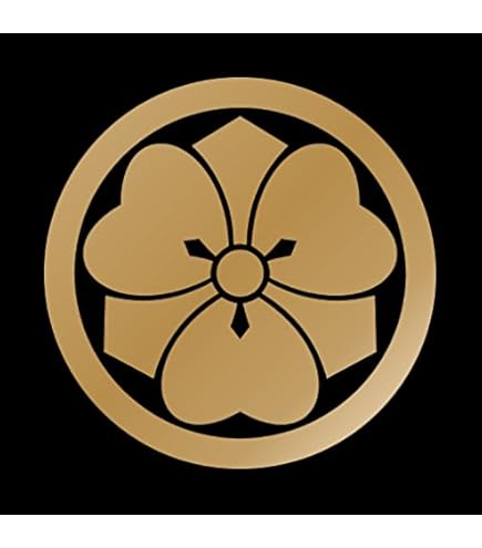 Amazon | カッティングステッカー 家紋46 丸に剣片喰 13cm (ゴールド