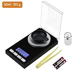 OnmeデジタルMilligramスケール精度50 x 0.001 G Weigh Scales Reloading with Calibrationウェイトピンセット、Salver Ideal an