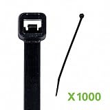 NavePoint 6 Inch Nylon UV Resistant Cable Wire Zip Tie 50 lbs - Black 1000 Pack Lot Pcs Qty [並行輸入品]