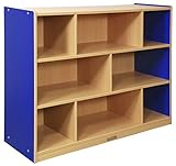 ECR4Kids Colorful Essentials 8-Compartment Storage Cabinet, 36"H, Maple/Blue [並行輸入品]
