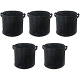 【CRSHIP】クラシップ 農業 林業 園芸用 ガーデン 庭バック プランター コンテナー ルートバッグ 植え袋 不織布ポット 不織布鉢 植物育成 野菜栽培 通気性 丸い布袋 5個セット (5ガロン)