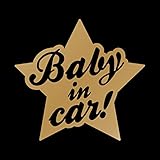 星型 Baby in car カッティング ステッカー ゴールド 金