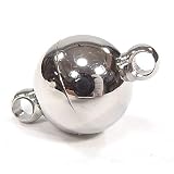 マグネットクラスプ ステンレス製 留め具 球形 12mm パーツ アクセサリー用 留め金具 (B-シルバー)