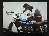 A4 額付き ポスター Steve McQueen スティーブマックイーン Triumph バイク キック スタート トライアンフアート