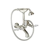 Rohl A1401LCPN Country Bath Exposed Wall Mounted Tub Shower Mixer with Handshower and Crystal Levers
