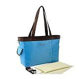 RONGTONGDA マザーズバッグ 大容量 多機能 おむつ換えシート 吊り下げベルト セット ママバッグ ショルダーバッグ (ブルー)